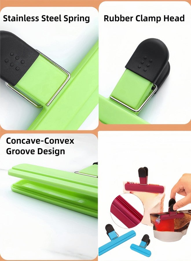 Bepisof 6Pack Assorted Colors 6inch Large Size Plastic Heavy Seal Grip Food Bag Clip,Snack Clips,Kitchen Clips for Food Storage,Home, Office and More - Image 4